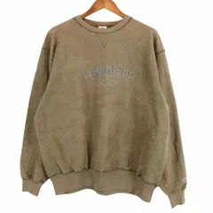 Champion チャンピオン オーセンティック スウェット 大きいサイズ ワンポイント 前V カーキ (メンズ XXL) 中古 古着 O5334