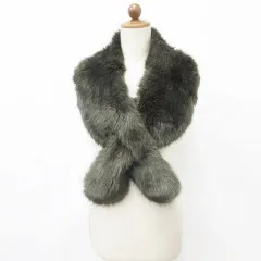 ザラ ZARA 小物 ティペット マフラー ショール フェイクファー ブラウン 茶