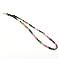 ネックレス　K18　トルマリン　マルチカラー　一連  {0321012501001} (c)