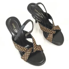 ルイヴィトン/LOUIS VUITTON★バックストラップサンダル【35.5/22.5-23.0/茶/BROWN】訳特価/靴/パンプス/ハイヒール/Shoes/sandal◆bQ-396<sale>