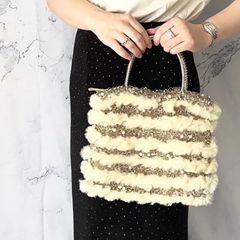 アンテプリマ ANTEPRIMA ワイヤーバッグ ファー ハンドバッグ