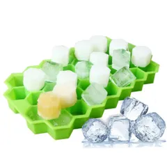 ール シリコン バレンタイン シリコン製 チョコ チョコレート ハニカム モールド 取り出しやすい アイスクリーム アイスキューブ お菓子づくり 製氷皿 氷皿 グリーンP_1