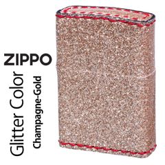 zippo(ジッポーライター)グリッター カラー Glitter color シャンパンゴールド ZSGL-SGD 美しい 煌びやか かっこいい 特別 華やか 豪華　オシャレ メンズ レディース ギフト プレゼント