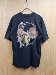 【US古着】90s USA製 BELTON Hank Williams Jr T-Shirt | 90年代タグ ベルトン ハンク・ウィリアムズ・ジュニア ギター プリント 半袖 Tシャツ ミュージックT シングルステッチ ブラック XL