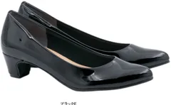 FIRST CONTACT ファーストコンタクト 日本製 パンプス 痛くない ローヒール 走れるパンプス 歩きやすい 痛くない アーモンドトゥ 4cm レディース nc39521 ブラック（）  22.0cm