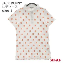 JACK BUNNY ジャックバニー 半袖ポロシャツ ロゴ 総柄 ホワイト系 1 [240001895545]#