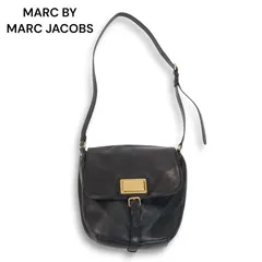 MARC BY MARC JACOBS マーク バイ マークジェイコブス 牛革 リアル カウ レザー♪ ショルダー バッグ Sz.F レディース 黒