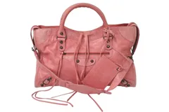 BALENCIAGA バレンシアガ ザ シティ 2WAY ハンドバッグ ピンク レザー 115748 ショルダーバッグ 良品 中古 4c075702