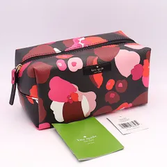 未使用品 ケイトスペード ポーチ 黒×赤×ピンク YSD