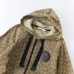 美品 コーチ COACH シグネチャー 裏起毛 ジップアップパーカー M/ベージュ アウター フーディー【2400013736022】のサムネイル