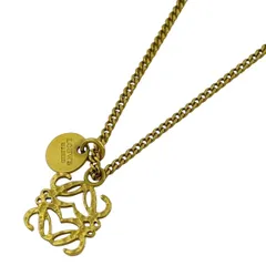 ロエベ LOEWE アナグラム ネックレス ロゴ ネックレス シルバー925 GP ゴールド レディース 【中古】のサムネイル