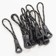 【迅速発送】MYmama ジッパータブ 同色 10本 アウトドア ウィンタースポーツ ジャンパー リュック (ブラック) 12826-4