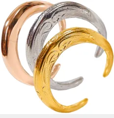 【片耳用】ハワイアンジュエリー調 フープリング（指輪＆イヤーカフ 2WAY）