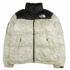 19AW シュプリーム × ザノースフェイス SUPREME × THE NORTH FACE Paper Print Nuptse Jacket ペーパー プリント ヌプシ ダウン ジャケット 総柄 ロゴ パッチ サイズ S ND91806Iのサムネイル