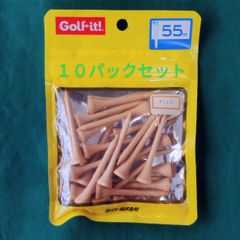 シェルパック ウッドティー 55㎜ ニス 10袋 セット  フィールドナンバー 30904 メンズ レディス プロ PGA グリーンフォーク 飛距離 アップ ドラコン ドライバー アイアン ゴルフ