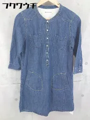 ◇ green label relaxing グリーンレーベル UNITED ARROWS 七分袖 デニム 膝丈 ワンピース ブルー レディース 【中古】 【1104200007667】