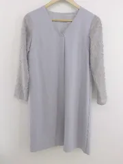 ◇ N. Natural Beauty Basic 切替 長袖 ミニ ワンピース サイズM ラベンダー系 レディース P  【中古】 【1210060004071】