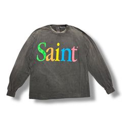 参考上代39600円 未使用品 SAINT MICHAEL 25SS LS TEE ロングスリーブTシャツ 長袖Tシャツ ロンT カットソー セントマイケル SM-HR8-0000-032 ブラック L 90884A7