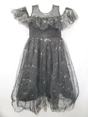 ◇ ⊂ Rercu キッズ 子供 チュール ノースリーブ ロング ワンピース サイズ130 ブラック系 レディース E  【1507100013354】