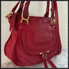 Chloe　クロエ　マーシー　レッド　赤　ショルダーバッグ　ハンドバッグ　２Way 肩掛け　斜め掛け