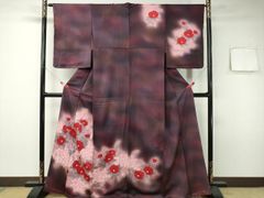 平和屋着物■訪問着　枝椿花文　暈し染め　正絹　逸品　未使用　CAAQ7848ev