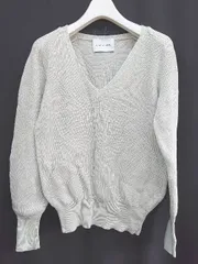 ◇ ⊇ ADAM ET ROPE' アダムエロペ Vネック 長袖 ニット セーター サイズ38 ライトグレー レディース E  【1409250033681】