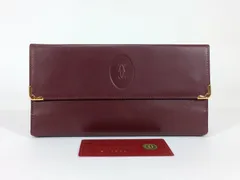 カルティエ 長財布 マストライン レザー ボルドー 札入れ 【極美品  