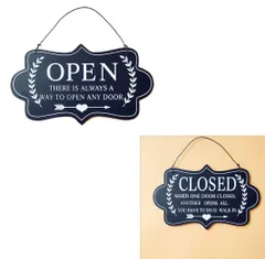 北欧スタイル OPEN&CLOSED サインプレート 《ブラック》 オープン クローズ 店看板 インテリア[ゆうパケット発送、送料無料]mer005