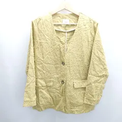 ◇ ⊇ LOWRYS FARM ローリーズファーム リネン混 長袖 ノーカラー ジャケット サイズF マスタード レディース E  【1503060022252】のサムネイル