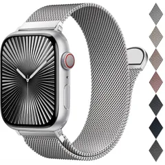 【在庫セール】45mm 44mm 46mm 42mm 41mm 40mm 38mm Apple Watch用のバンド 49mm マグネットクラスプ ステンレス鋼 メッシュ 通気 男女兼用 アップルウォッチバンド 長さ調節 Watch Series 11 10
