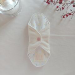 【布ナプキン】無添加コットンフランネル パステルドットのもけもけ 18cm 6層仕立て 1枚