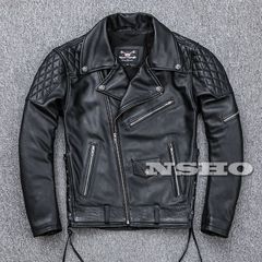 カウハイド スタンダードスタイル パテッド ダブルライダース メンズ 革ジャン レザージャケット イタリアンレザー 牛革
