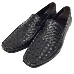 BOTTEGA VENETA ボッテガヴェネタ イントレチャート ローファー 靴 シューズ 42サイズ 27cm ブラック 黒 メンズ aq11642