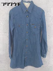 ◇ Leeリー×CIAOPANICチャオパニック ロゴ 長袖 膝丈 デニム シャツ ワンピース サイズS ネイビー レディース 【中古】 【1002800462377】