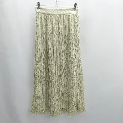 ◇ Θ Andemiu アンデミュウ ウエストゴム ロング Aライン スカート サイズF グリーン レディース E  【1501160047199】