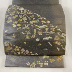 未着用　袋帯　和田光正　金彩　銀彩　桜花模様　花びら　着物　053a p 未着用 袋帯 和田光正 金彩 銀彩 桜花模様 花びら 着物 053a p
