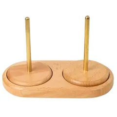 JUSTVEL ヤーンホルダー 毛糸 スタンド 毛糸ホルダー 【2色編みも簡単】 回転糸ホルダー 収納 回転 編み物 糸ラック シングル ダブル 木製