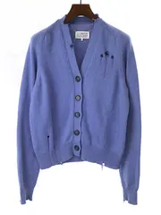 Maison Margiela メゾンマルジェラ 21SS デストロイコットンニットカーディガン ブルー Mのサムネイル