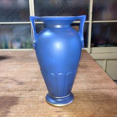 ヴィンテージ陶器ハンドペイントブルーゴールドラインWハンドルスペイン