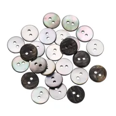 uxcell 天然シェルボタン 25個 2穴 11.5mm マザーオブパールボタン シャツ 洋服 コート スーツ ジャケット ジーンズ スカート 裁縫 クラフト DIY 装飾用 黒