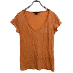 RALPH LAUREN SPORT 半袖 ロゴ ＶネックTシャツ レディース S オレンジ ラルフローレンスポーツ 古着卸 アメリカ仕入 a708-5294