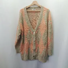 ◇ JEANASIS ジーナシス Vネック シンプル 長袖 カーディガン サイズF オレンジ ベージュ レディース E  【1404240002579】