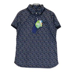 サイズ：L RESURRECTION レザレクション  モックネック 長袖Tシャツ 総柄 ネイビー系 [240101439101] ゴルフウェア レディース ストスト RESURRECTION レザレクション モックネック 長袖Tシャツ 総柄
