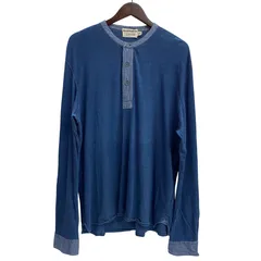 ダブルアールエル RRL 初期 デニム切替 マチ付き 長袖カットソー ブルー XLサイズ 201MT-4088 VB