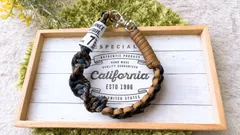 パラコード✶スマホストラップ✶ショート手首用✶ハンドストラップ✶ストラップホルダー付✶ネイビーブラウン柄☓ブラック☓ブラウン