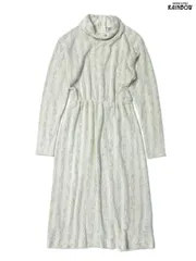 アメリカ 古着 アメリカ製 ストライプ柄 長袖 ワンピース 白 生成り 