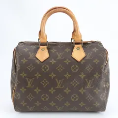 美品 ルイヴィトン モノグラム スピーディ 25 M41528 レザー ハンドバッグ ミニ ボストン トート ブラウン レディース EEE CR18-7【中古】