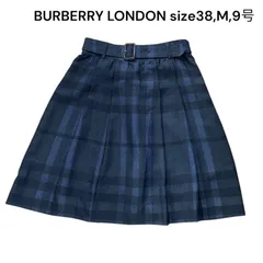 美品 バーバリーロンドン BURBERRY LONDON ミニスカート チェック 青系 38,M,9号 レディース S5Q118