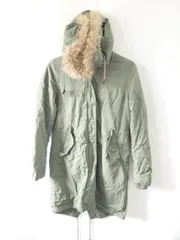 ◇ ⊇ NATURAL BEAUTY BASIC ナチュラルビューティーベーシック 長袖 モッズコート サイズM カーキ系 レディース E  【1507230015495】