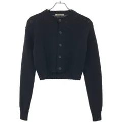 AURALEE オーラリー 24SS COTTON LILY-YARN KNIT CREW NECK SHORT CARDIGAN クルーネックショートニットカーディガン A24SC02CL ネイビー 0のサムネイル